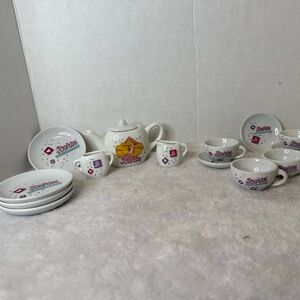 Vintage 1989 BARBIE China Tea Set Chilton Globe‎ READ